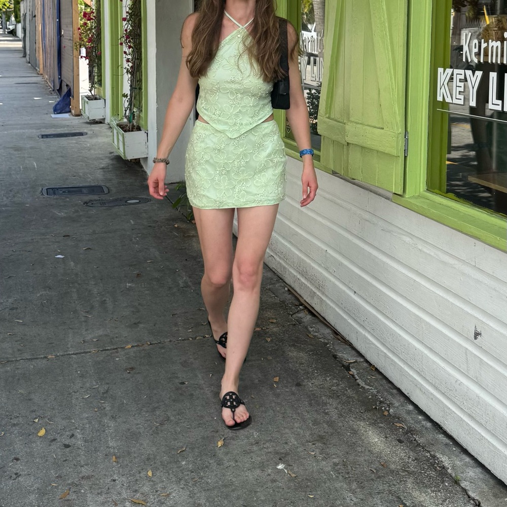 Light Green One-Shoulder Mini Dress